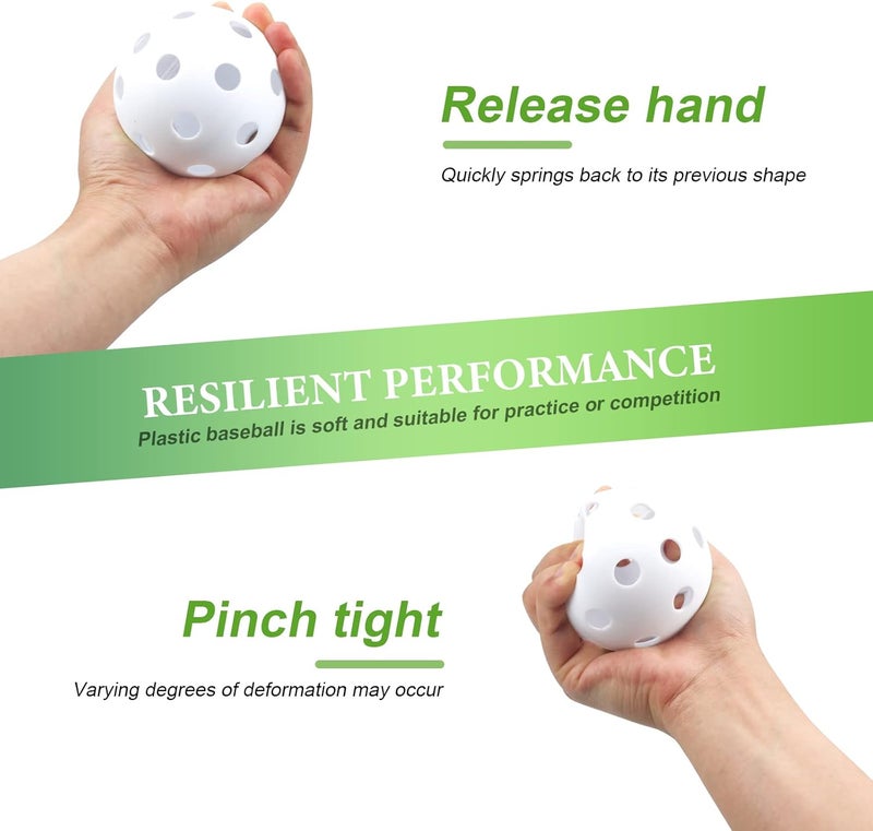 Bac-kitchen 16 Pack Plastic Baseballs - Hollow Softballs for Lightweight Batting Practice - Indoor/Outdoor Training Balls - Image 5